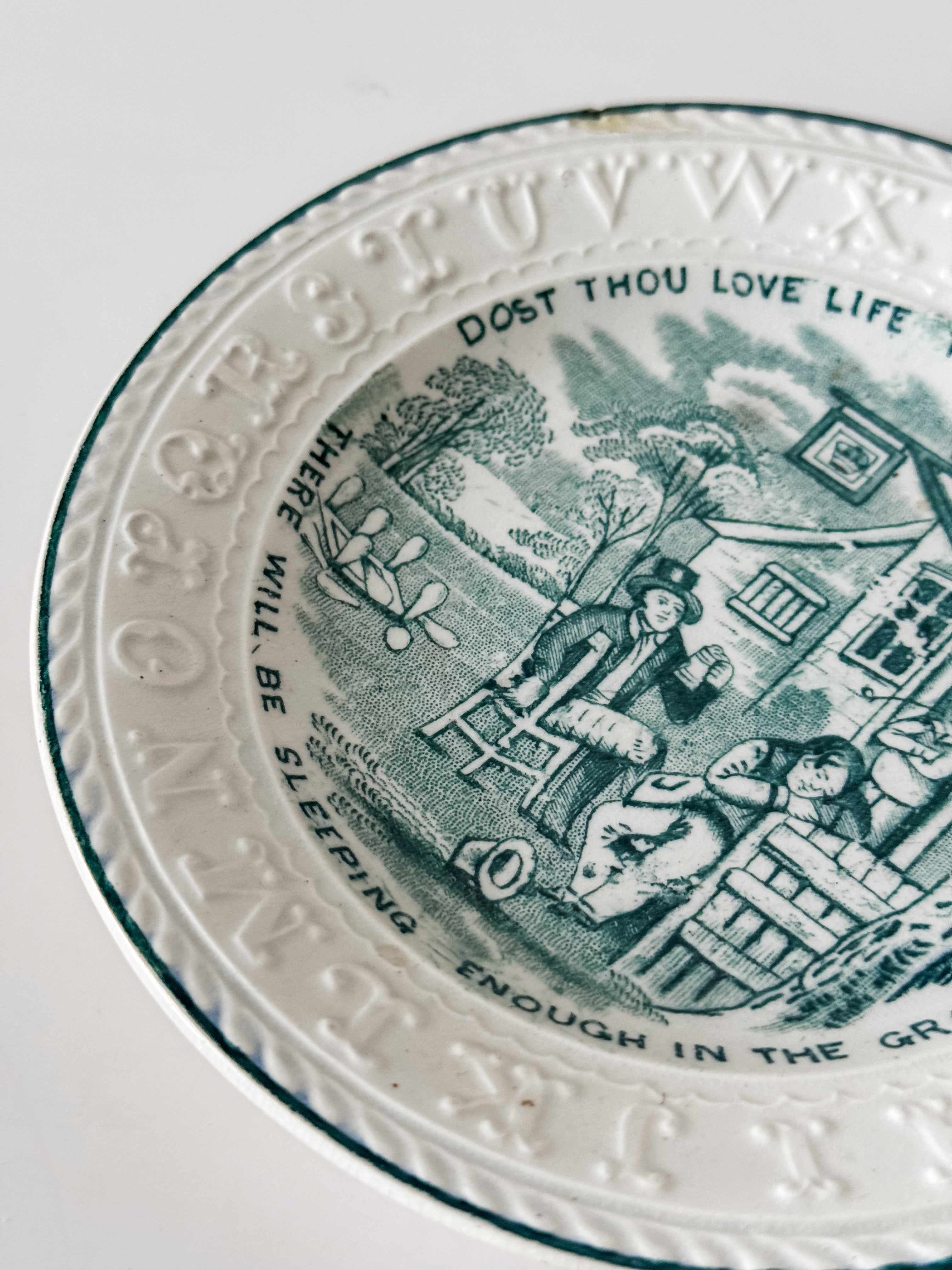 Antique Ironstone Alphabet Conversation Plate
