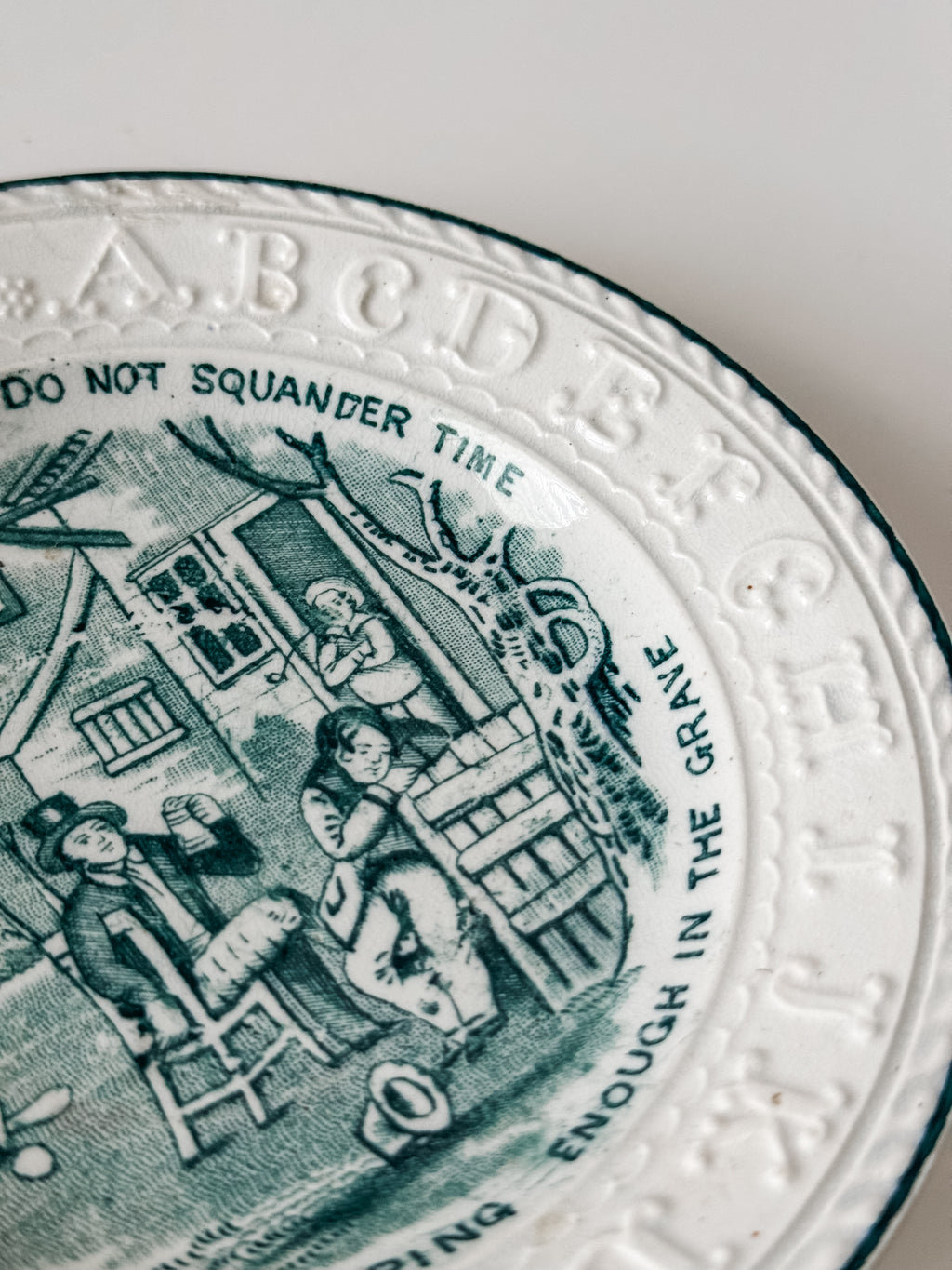 Antique Ironstone Alphabet Conversation Plate