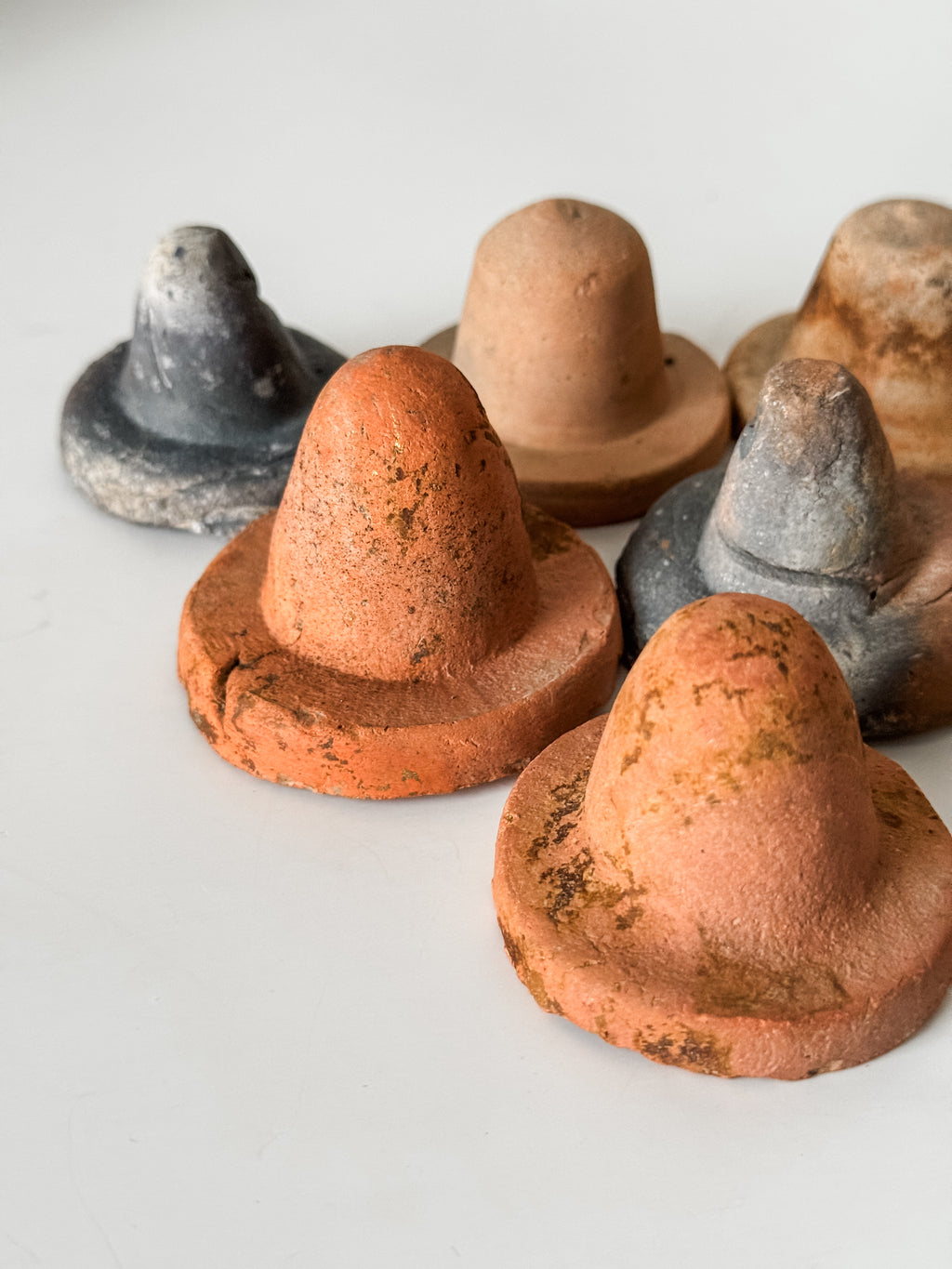 Set Of Six Handmade Antique Terracotta Bottle Stops