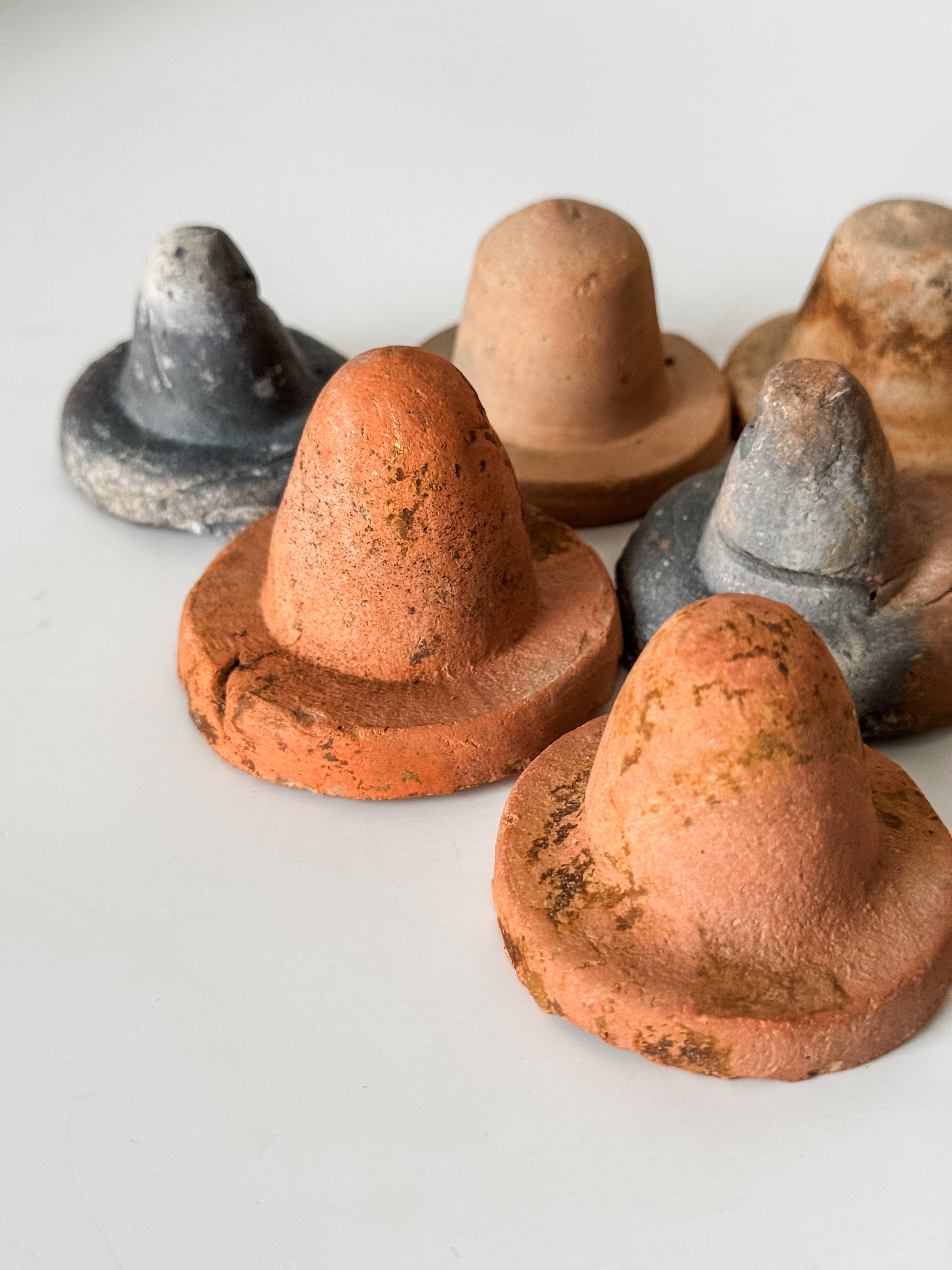 Set Of Six Handmade Antique Terracotta Bottle Stops