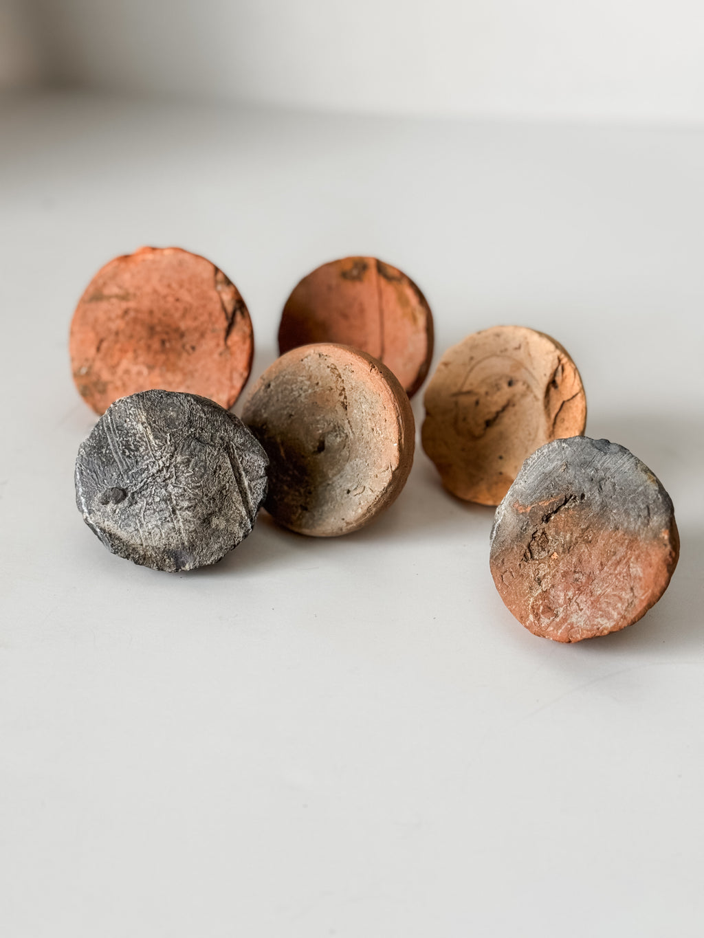 Set Of Six Handmade Antique Terracotta Bottle Stops
