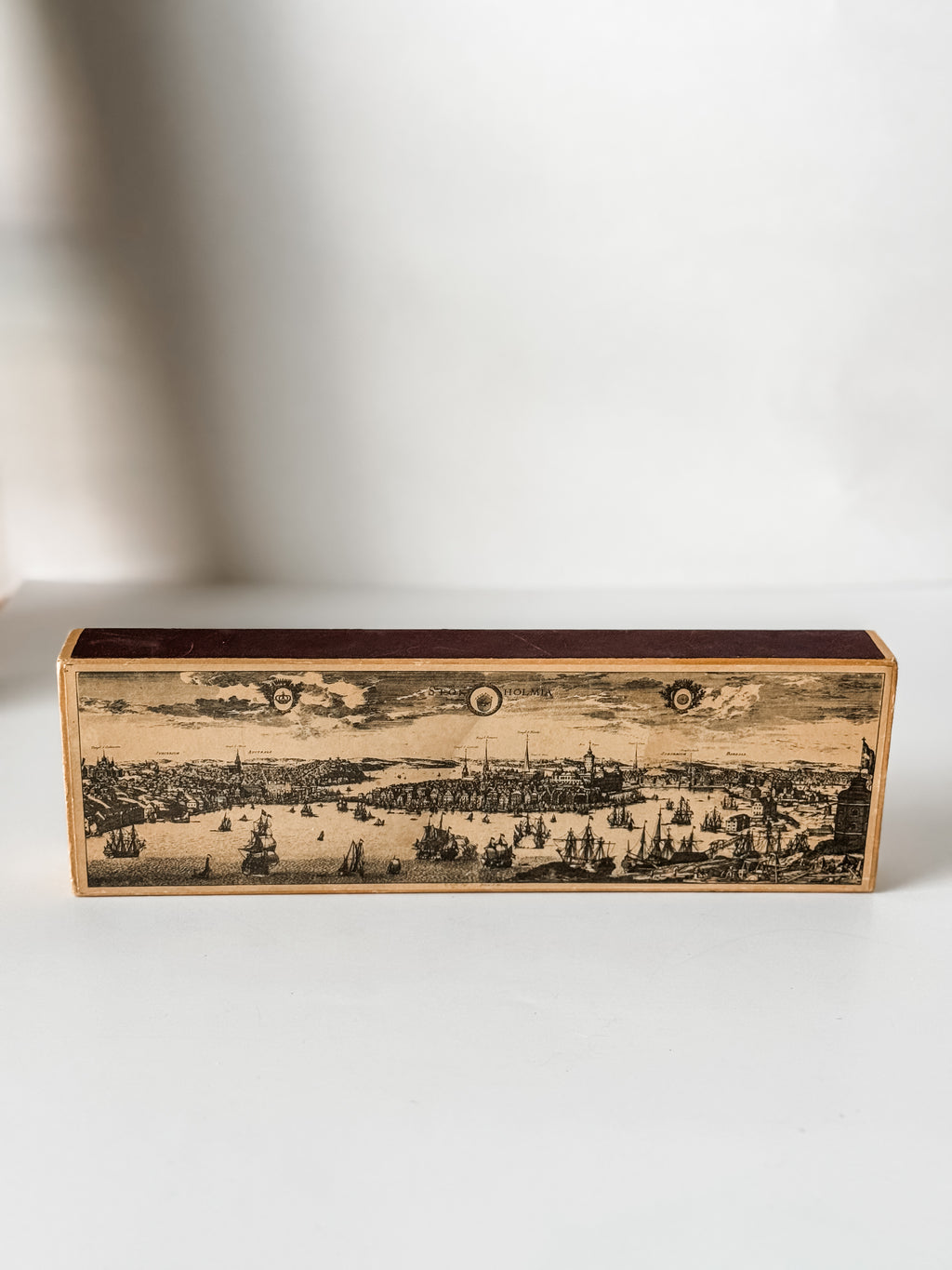 Vintage Swedish Fireplace Matches In Graphic Cardboard Box