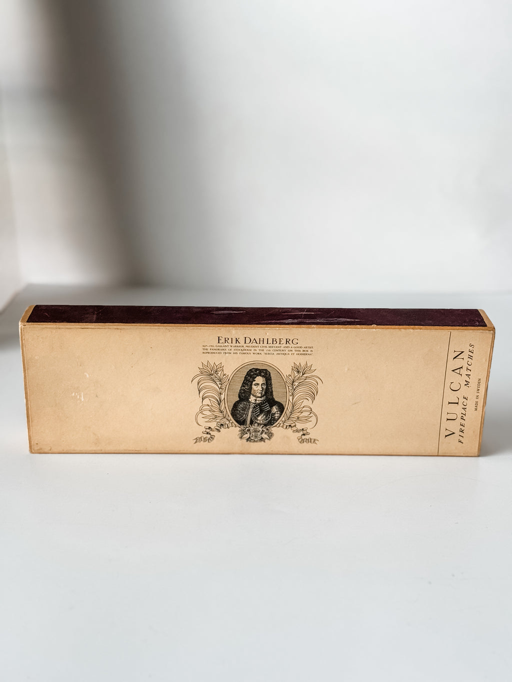 Vintage Swedish Fireplace Matches In Graphic Cardboard Box