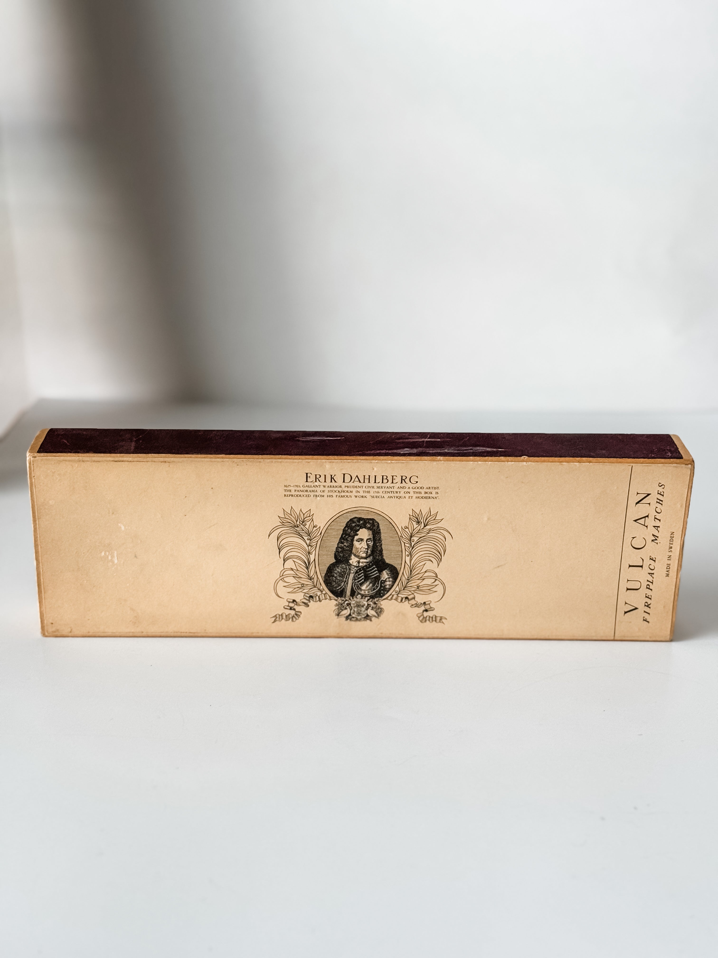 Vintage Swedish Fireplace Matches In Graphic Cardboard Box