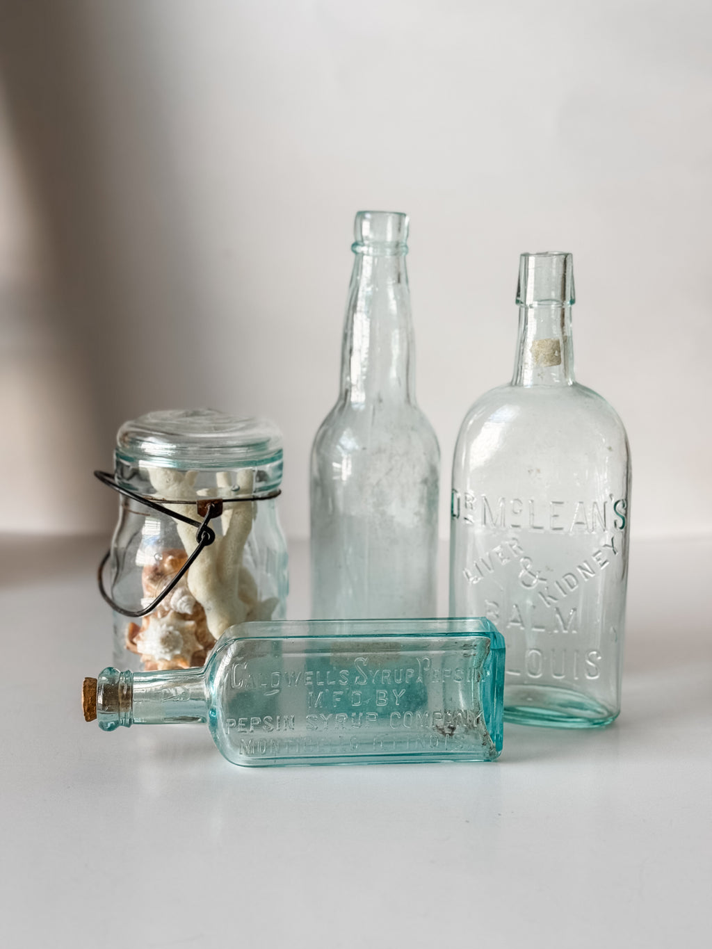 Vintage And Antique Pale Aqua Glass Bottle