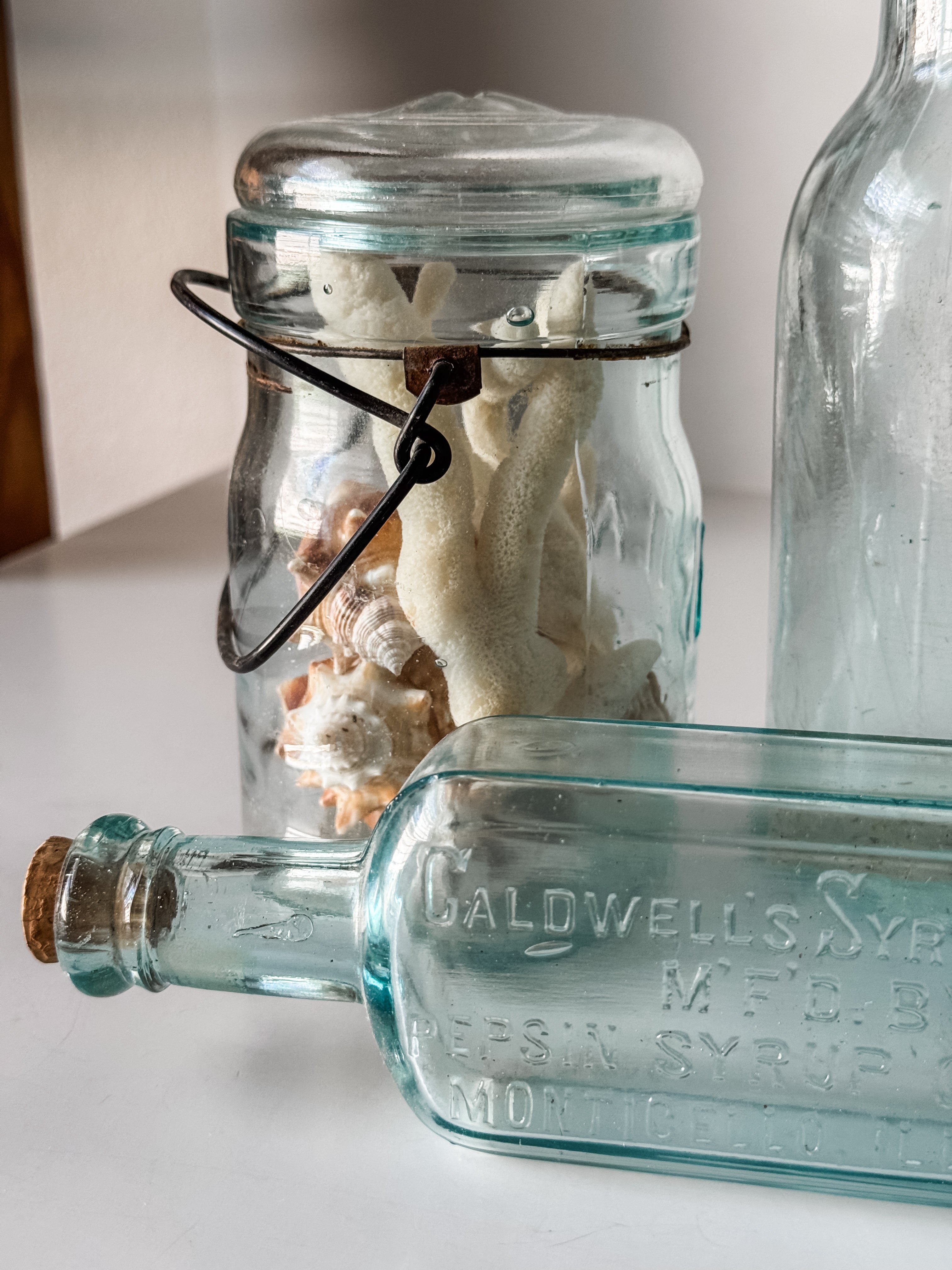 Vintage And Antique Pale Aqua Glass Bottle