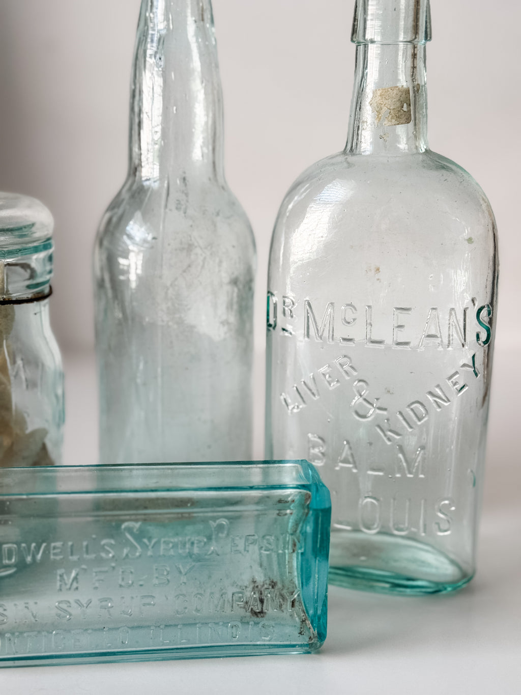 Vintage And Antique Pale Aqua Glass Bottle