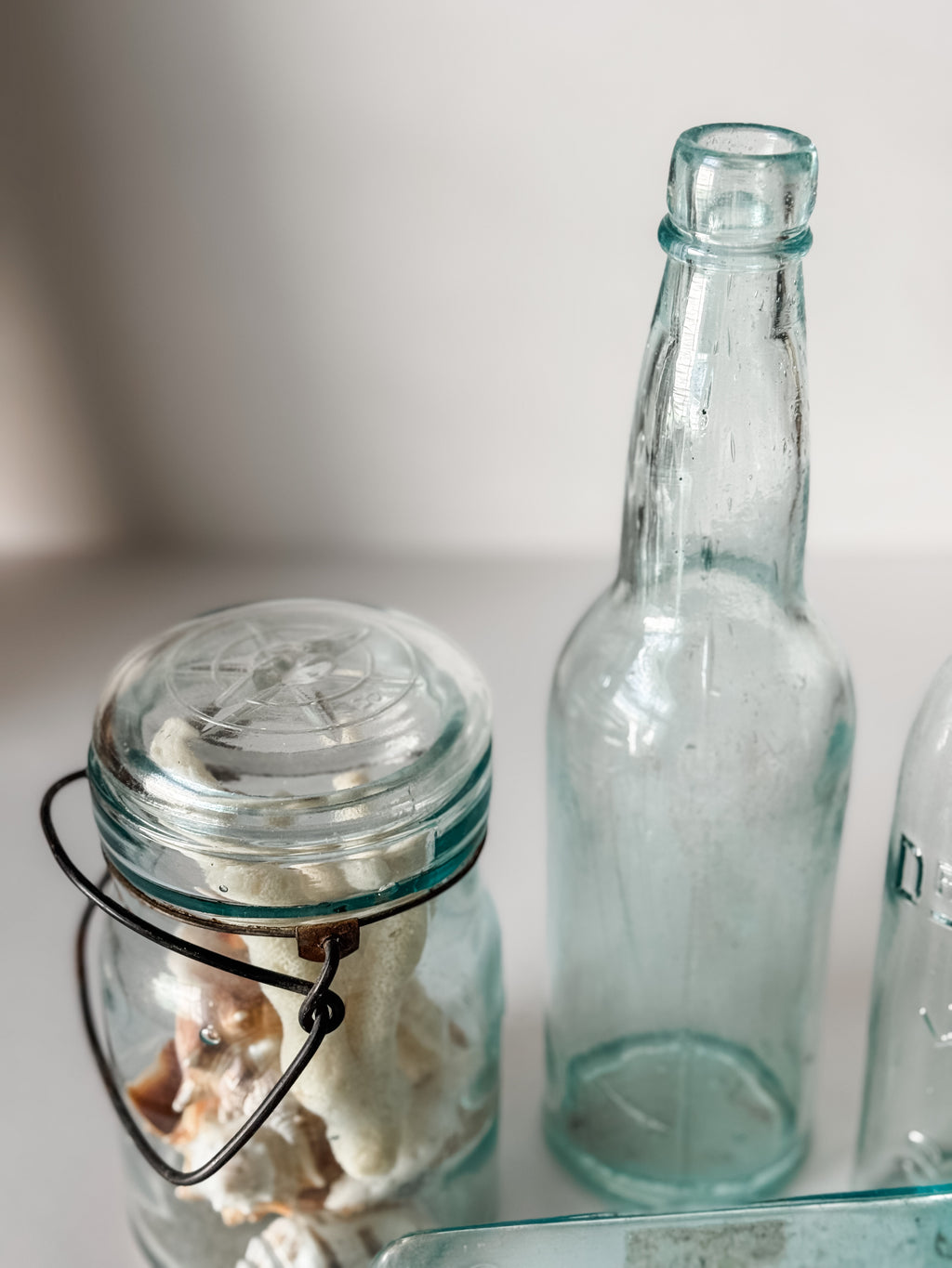 Vintage And Antique Pale Aqua Glass Bottle