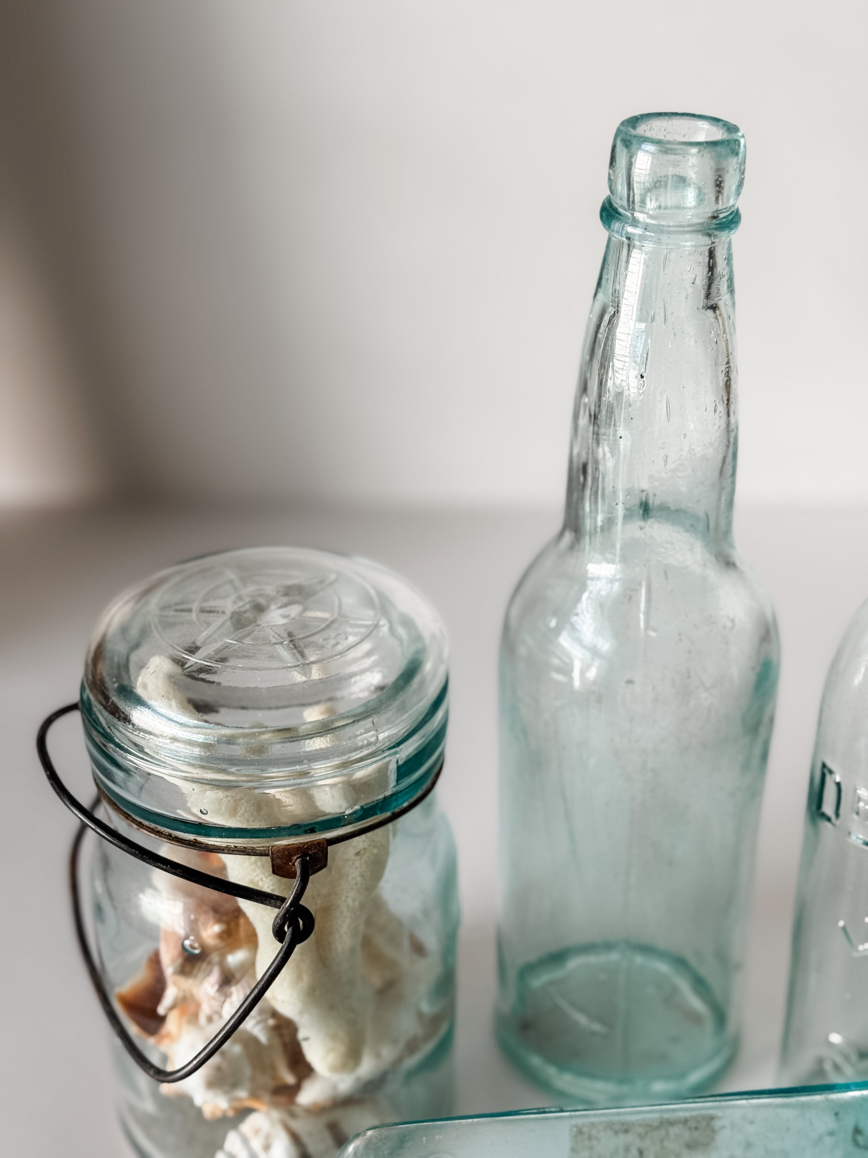 Vintage And Antique Pale Aqua Glass Bottle
