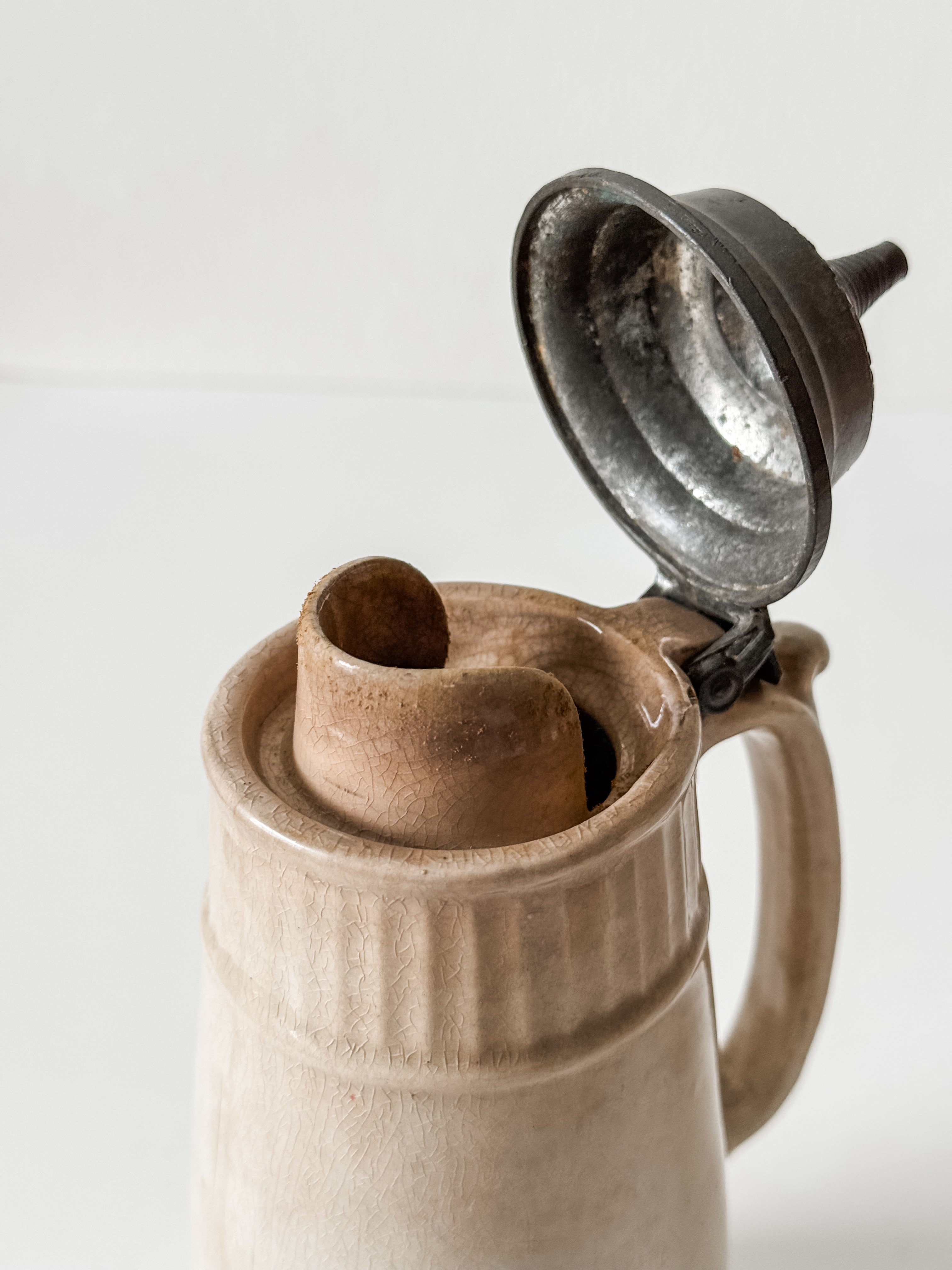 Antique Ironstone Syrup Pitcher